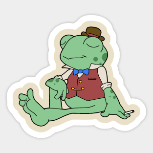 Dapper Toad Cartoon Sticker